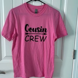 New custom made Cousin Crew tee, screen printed